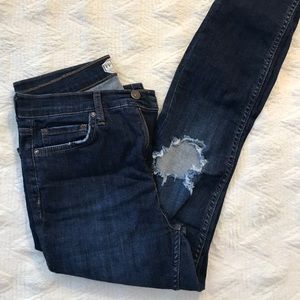 Free People Busted Skinny Jeans in Midnight Blue